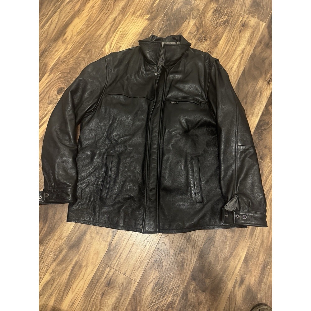 Vintage Wilson's Men's Leather Zip Up Jacket Black Size XL